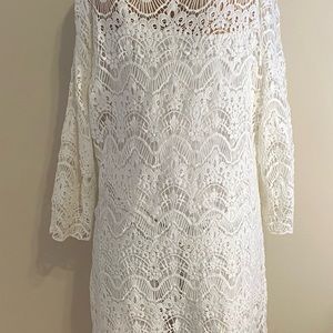 White Lacey Cotton and Polyester dress